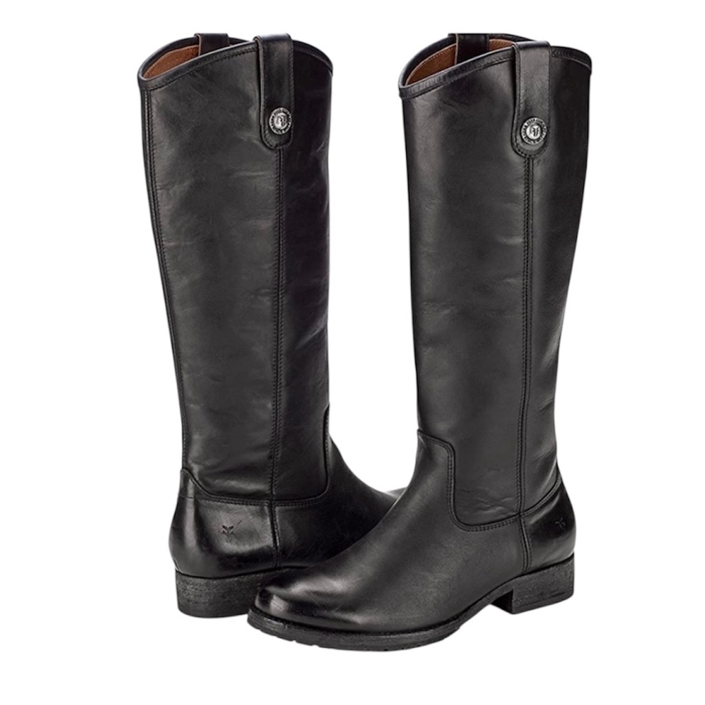 Frye Melissa Button Boot Women’s Black Leather Riding Boots - 7.5 B - Picture 13 of 16